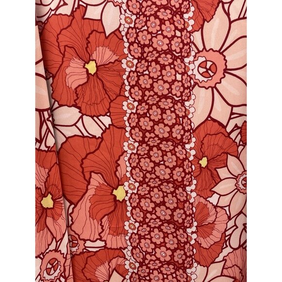 MAX STUDIO Orange Floral Boho Sleeveless Chiffon Dress Flowy Swing Medium - Picture 2 of 5